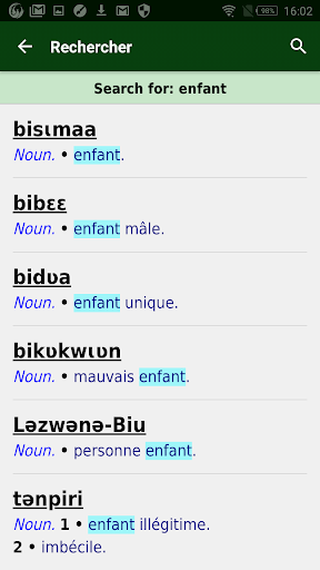 Nuni dictionnaire Screen 2