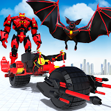Flying Bat Robot Bike Transforming Robot Games icon
