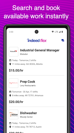 Screenshot of Indeed Flex