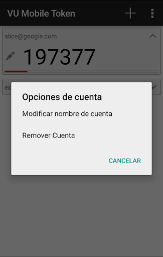 VU Mobile Token Screen 2