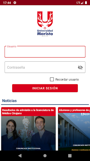 Android application UMM Docente screenshort