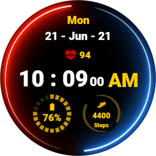 Neon Blue Red Watch Face 1.0.0 Icon