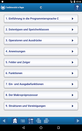 Android application Einführung in C screenshort