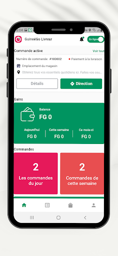 Android application GuineeGo Livreur screenshort