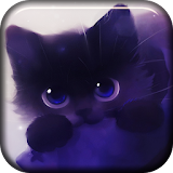 Cute Blue Kitty Live Wallpaper icon