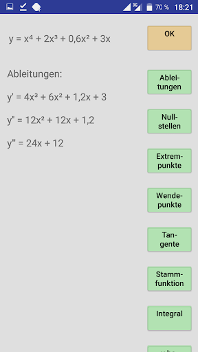 Android application Funktionen - linear, quadratis screenshort