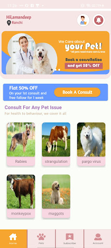 Android application Vetcare screenshort