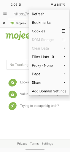 Privacy Browser screenshot 2