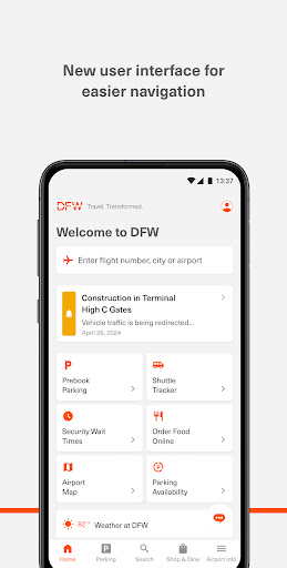 Android application DFW Airport screenshort