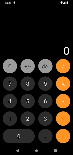Android application calculadora screenshort