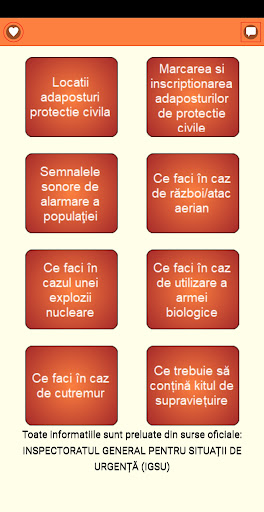 Android application Adaposturi protectie civila screenshort