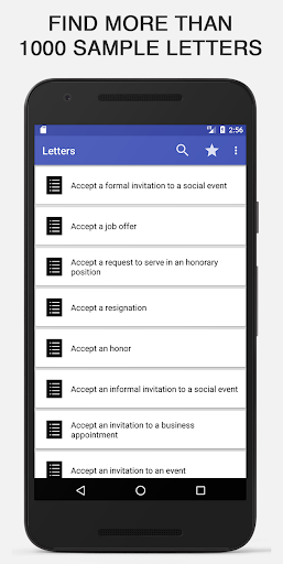 Android application Sample Letters Offline screenshort
