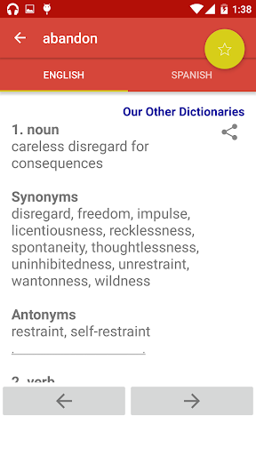 Offline English Spanish Dictio