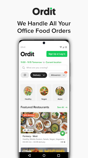Android application Ordit: Food Delivery screenshort