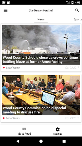 Android application Parkersburg News and Sentinel screenshort