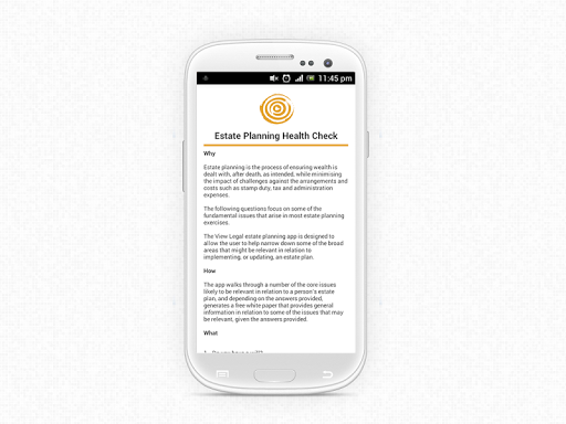 View Legal Estate Planning Screen 2