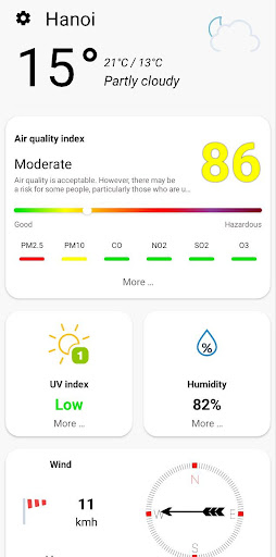 Android application Weather AIQ Forecast screenshort