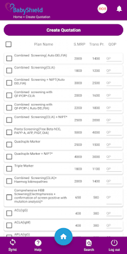 Diagnostic sales app Screen 2