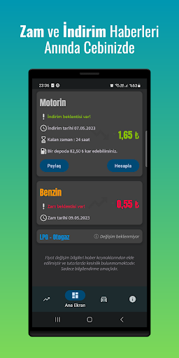 Android application Yakıt Fiyat Alarmı screenshort