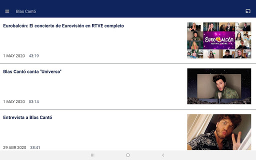 Screenshot of Eurovision - rtve.es