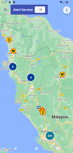 Android application AES Alert (Malaysia) screenshort