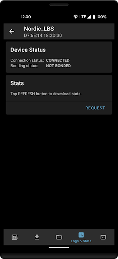 Screenshot of nRF Connect Device Manager