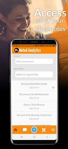 Android application Noted Analytics screenshort