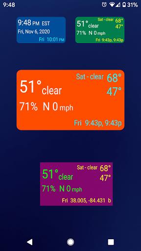 Android application Ravitz Software Weather Widget screenshort