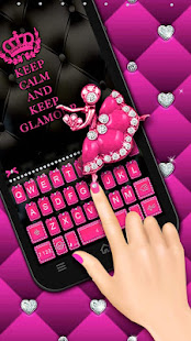 Pink Glamour girl Keyboard Theme 7.0.1_0124 screenshots 1