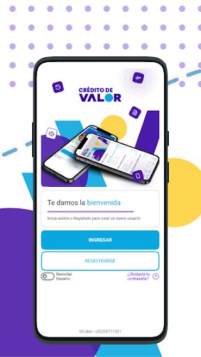 Android application Crédito de Valor screenshort