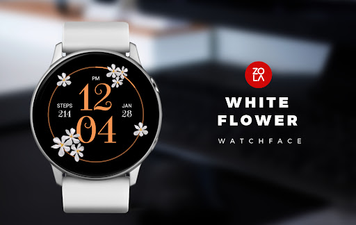 Android application White Flower Watch Face screenshort