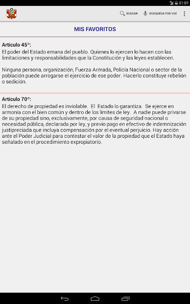 Screenshot 14 Constitución Política del Perú android