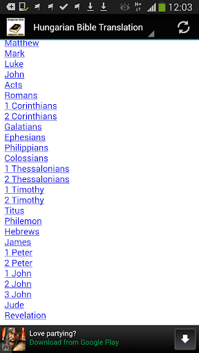 Hungarian Bible Translation Screen 2