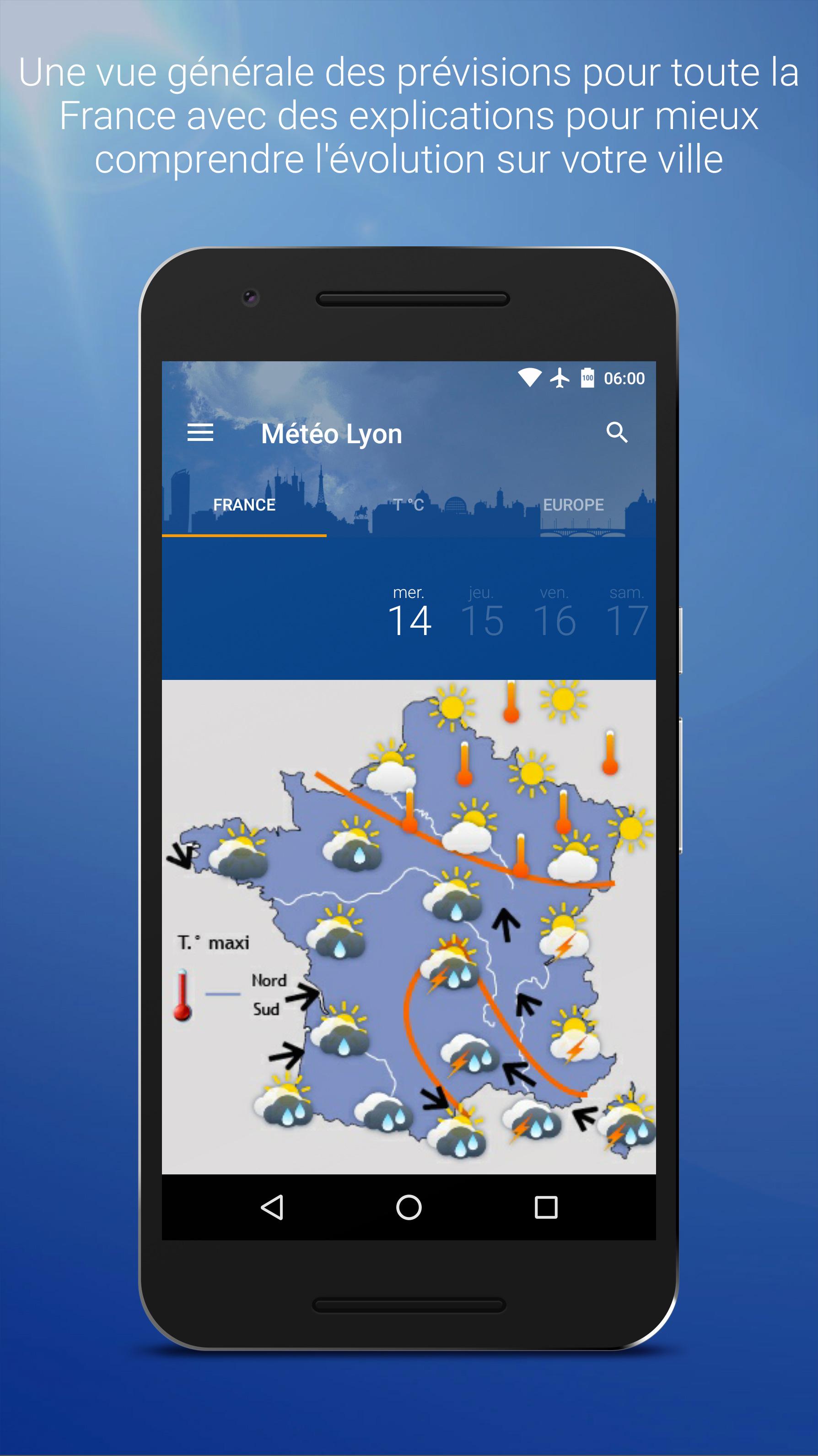 Android application Météo Lyon screenshort