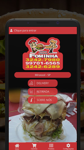 Android application Fominha Lanches screenshort