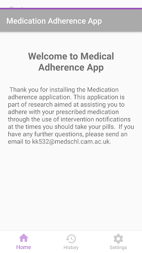 Android application Medication Adherence App screenshort