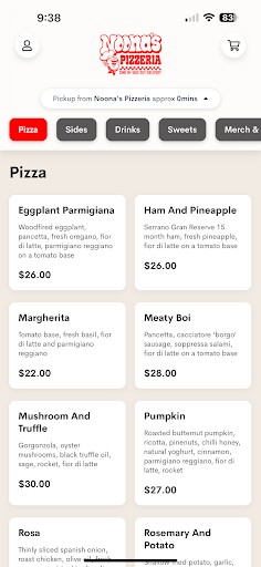 Android application Noona’s Pizzeria screenshort
