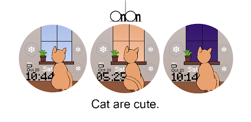 Android application OniOn watchface cat pixel screenshort