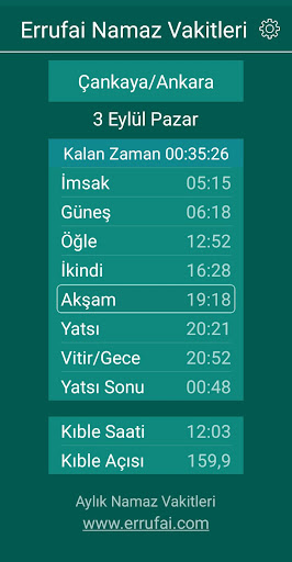 Errufai Namaz Vakitleri Screen 2