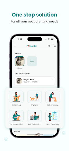 Android application Kuddle - Pet Parenting Partner screenshort