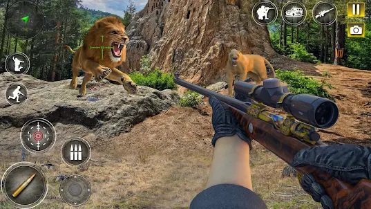 촬영 동물 사냥꾼 계략 3D- 야생의 동물 사냥꾼 숲