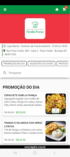 Android application Trattoria Família França screenshort