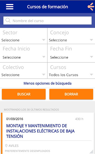 Servicio Empleo de Asturias Screen 3