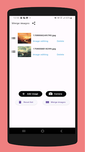 Android application Merge images screenshort