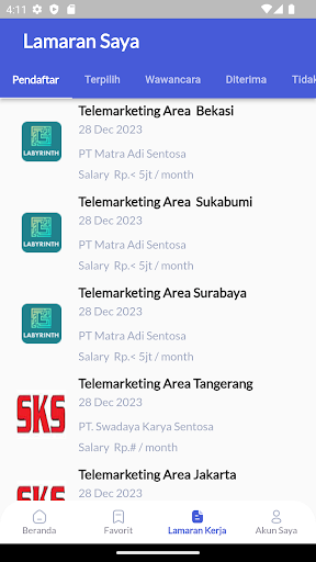 Satu Kerja Screen 3