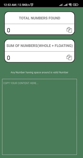 total of numbers in text Screen 3