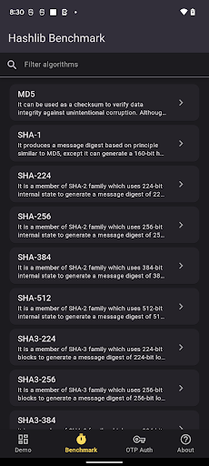 Hashlib Demo Screen 3