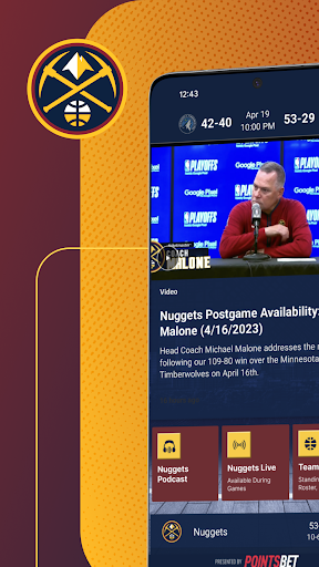 Screenshot of Denver Nuggets Official App