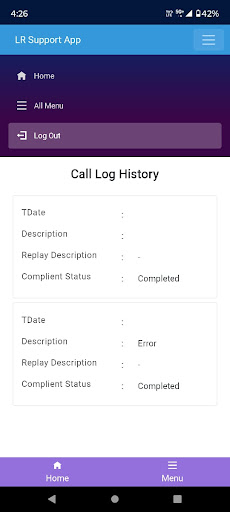 LR Support App Screen 3
