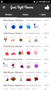 Screenshot 1 Good Night Flowers Stickers android